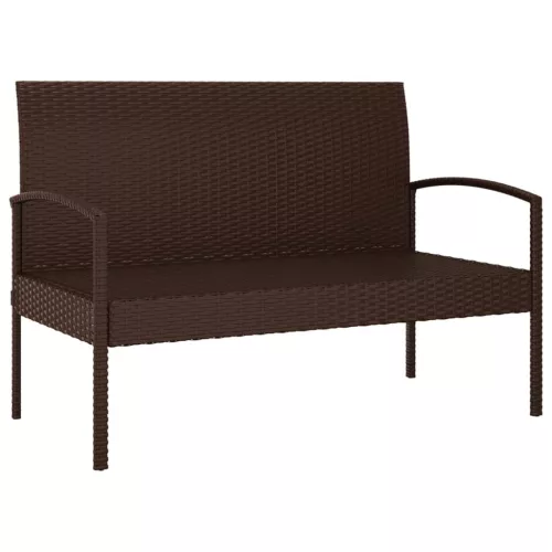  barna polyrattan kerti pad párnával 105 cm