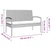  fekete polyrattan kerti pad párnával 105 cm