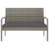  szürke polyrattan kerti pad párnával 105 cm
