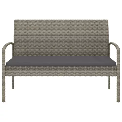  szürke polyrattan kerti pad párnával 105 cm