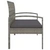  szürke polyrattan kerti pad párnával 105 cm