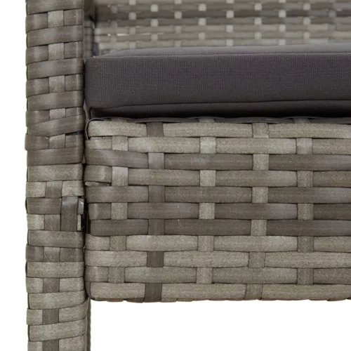  szürke polyrattan kerti pad párnával 105 cm