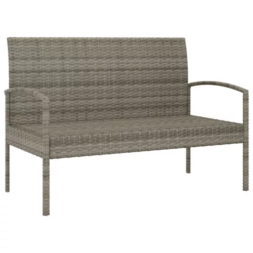  szürke polyrattan kerti pad párnával 105 cm