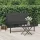  fekete polyrattan kerti pad párnával 105 cm