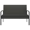  fekete polyrattan kerti pad párnával 105 cm