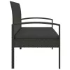  fekete polyrattan kerti pad párnával 105 cm