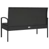  fekete polyrattan kerti pad párnával 105 cm