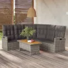  2 részes szürke polyrattan kerti ülőgarnitúra párnákkal