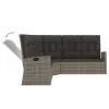  2 részes szürke polyrattan kerti ülőgarnitúra párnákkal