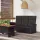  fekete polyrattan dönthető kerti pad párnával 173 cm