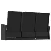  fekete polyrattan dönthető kerti pad párnával 173 cm