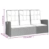  fekete polyrattan dönthető kerti pad párnával 173 cm
