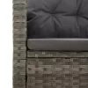  szürke polyrattan dönthető kerti pad párnával 173 cm
