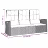  szürke polyrattan dönthető kerti pad párnával 173 cm