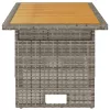  szürke tömör akácfa és polirattan kerti asztal 100x50x43/63 cm