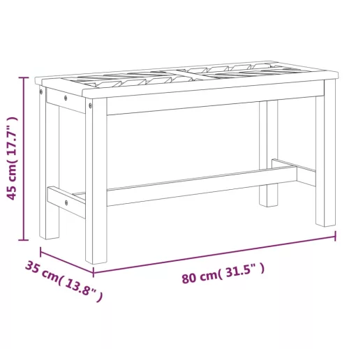  tömör akácfa kerti pad 80 cm