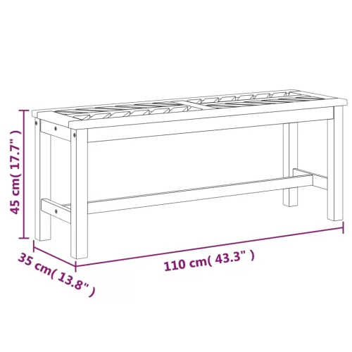  tömör akácfa kerti pad 110 cm