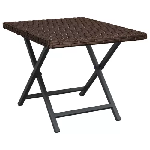 barna összecsukható polyrattan asztal 45x35x32 cm
