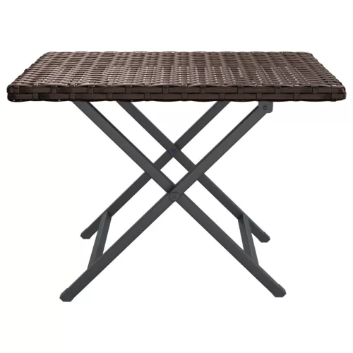  barna összecsukható polyrattan asztal 45x35x32 cm