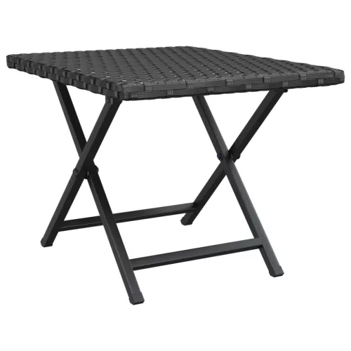  fekete összecsukható polyrattan asztal 45 x 35 x 32 cm