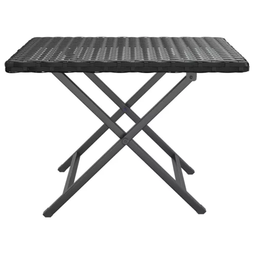  fekete összecsukható polyrattan asztal 45 x 35 x 32 cm