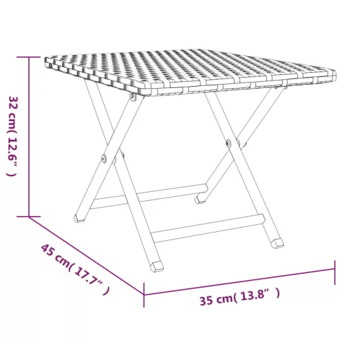  szürke összecsukható polyrattan asztal 45x35x32 cm