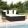  fekete polyrattan napozóágy párnával 182 x 118 x 63 cm
