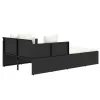  fekete polyrattan napozóágy párnával 182 x 118 x 63 cm
