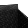  fekete polyrattan napozóágy párnával 182 x 118 x 63 cm