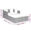  fekete polyrattan napozóágy párnával 182 x 118 x 63 cm