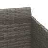  szürke polyrattan napozóágy párnával 182 x 118 x 63 cm