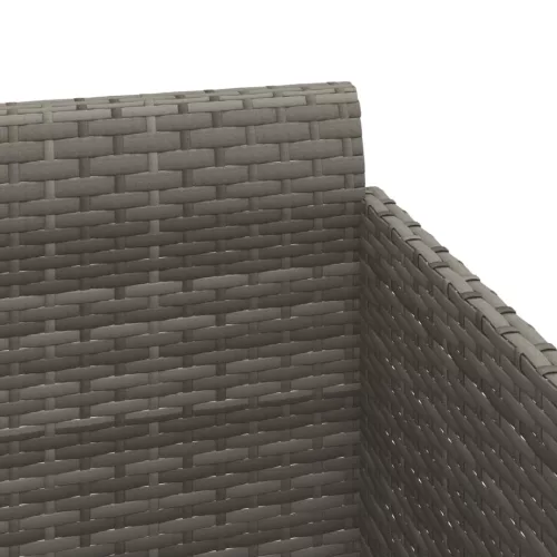  szürke polyrattan napozóágy párnával 182 x 118 x 63 cm