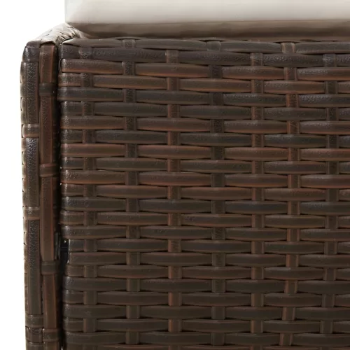  barna polyrattan napozóágy összecsukható tetővel 200x114x128 cm