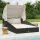  fekete polyrattan napágy összecsukható tetővel 200x114x128 cm