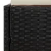  fekete polyrattan napágy összecsukható tetővel 200x114x128 cm