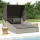  szürke polyrattan napágy összecsukható tetővel 200x114x128 cm
