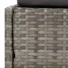  szürke polyrattan napágy összecsukható tetővel 200x114x128 cm