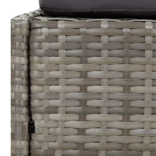  szürke polyrattan napágy összecsukható tetővel 200x114x128 cm