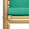 bambusz kerti kanapé zöld párnákkal