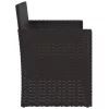  fekete polyrattan kerti pad párnákkal 105 cm