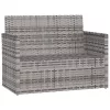 szürke polyrattan kerti pad párnákkal 105 cm