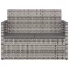  szürke polyrattan kerti pad párnákkal 105 cm