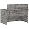  szürke polyrattan kerti pad párnákkal 105 cm