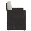  fekete polyrattan kerti pad párnákkal 105 cm