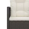 fekete polyrattan kerti pad párnákkal 105 cm