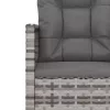  szürke polyrattan kerti pad párnákkal 105 cm