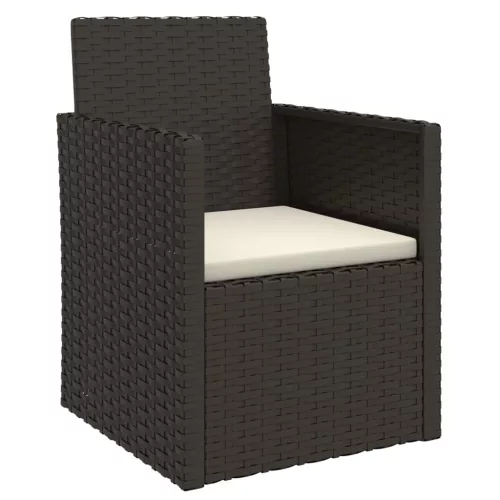  fekete polyrattan kerti fotel párnával