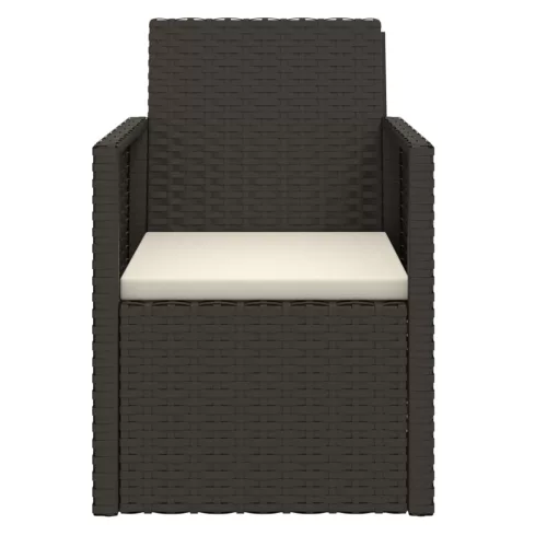  fekete polyrattan kerti fotel párnával