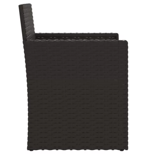  fekete polyrattan kerti fotel párnával