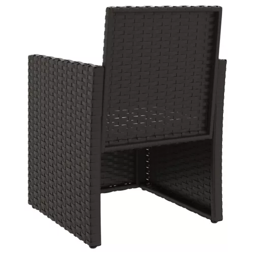  fekete polyrattan kerti fotel párnával